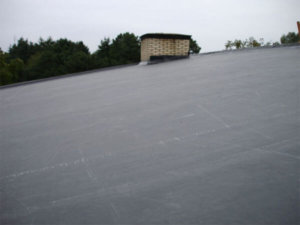 Het afgewerktde, lichthellende dak.